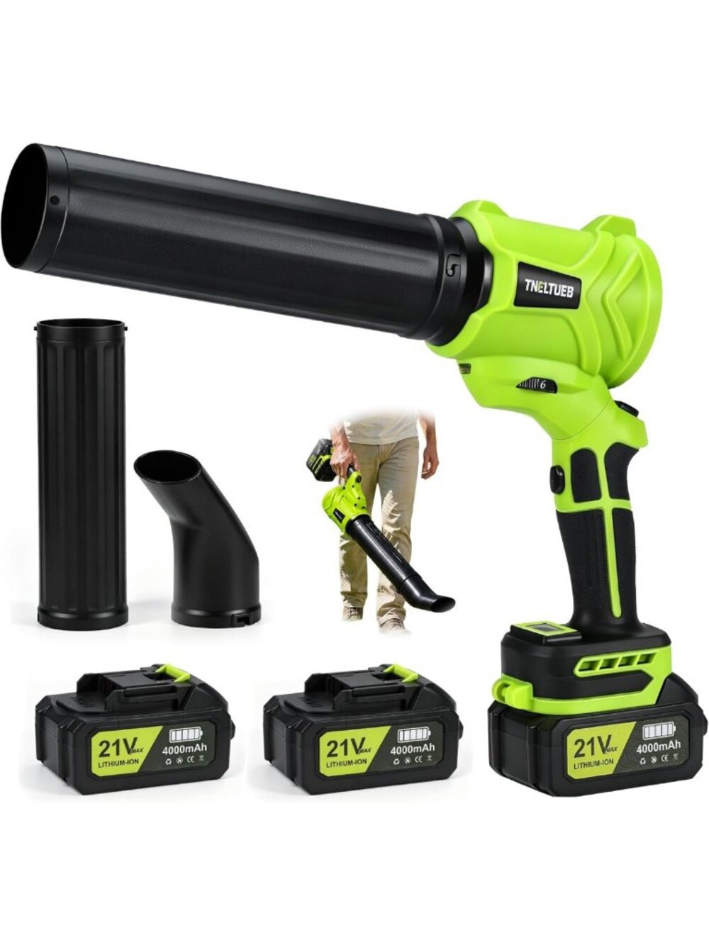 Lightweight Cordless Handheld Leaf Blower for Lawn Care - Eco-Friendly Green